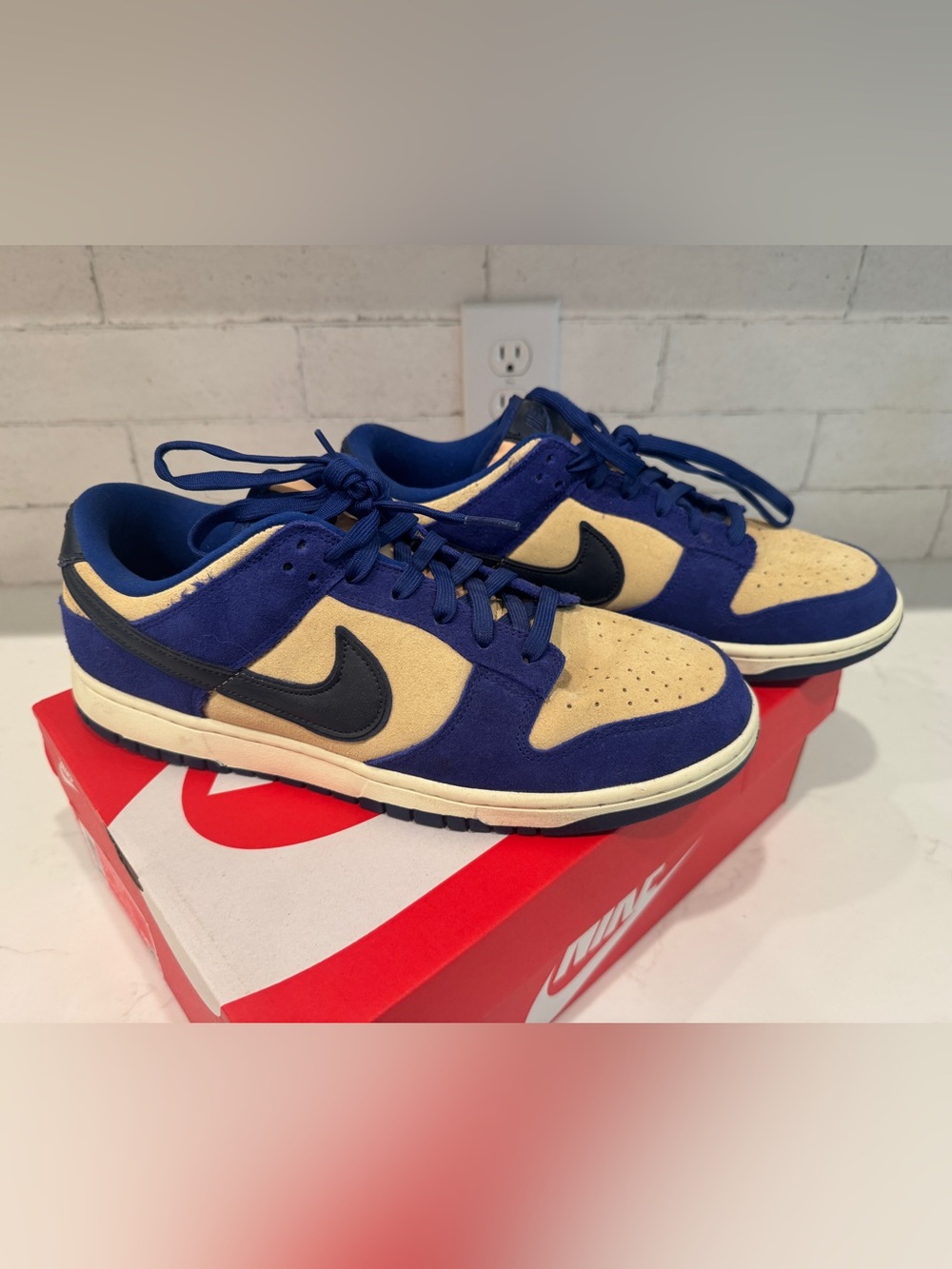 Nike Dunk Low LX Blue Suede Sneaker | DV7411-400 | Women's Size US 12 Men 10.5 - Picture 2 of 10
